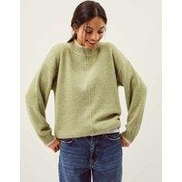 Monsoon Tipped Textured Oversized Jumper Light Green