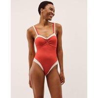 Monsoon Textured Rng Detail Square Neck Swimsuit Orange