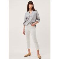 Monsoon Mid Rise Slim Fit Cropped Jeans Ecru