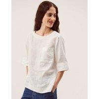 Monsoon Pure Linen Top White