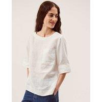 Monsoon Pure Linen Top White
