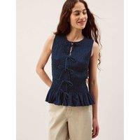 Monsoon Pure Cotton Blouse Navy