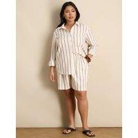 Live Unlimited London Cotton Rich Striped Shirt Oatmeal