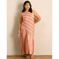 Live Unlimited London Multi Stripe Asymmetric Maxi Dress Multi