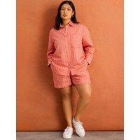 Live Unlimited London Modal Rich Striped High Waisted Shorts Red