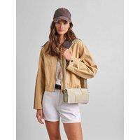 Katie Loxton Faux Suede Woven Panel Cross Body Bag Cream