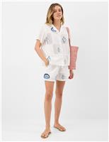 ACCESSORIZE Cotton Rich Shell Patchwork Shorts Ivory