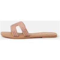 ACCESSORIZE Sparkle Embellished Sliders Golden Rose