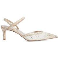 Dune London Sparkle Mesh Detail Kitten Heel Court Shoes Gold