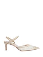 Dune London Sparkle Mesh Detail Kitten Heel Court Shoes Gold