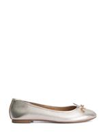 Dune London Wide Fit Charm Trim Leather Ballet Pumps Gold