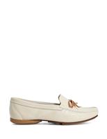 Dune London Wide Fit Leather Flat Loafer White