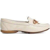 Dune London Wide Fit Leather Flat Loafer White