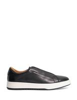 Dune London Wide Fit Leather Slip On Trainers Black