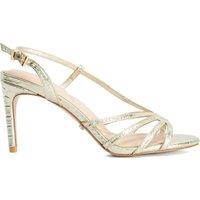 Dune London Leather Strappy Stiletto Heel Sandals Gold