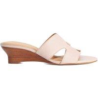 Dune London Wide Fit Leather Wedge Mules Blush