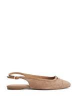 Dune London Wide Fit Suede Flat Slingback Shoes Blush
