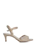 Dune London Wide Fit Ankle Strap Kitten Heel Sandals Gold