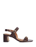 Dune London Leather Double Strap Buckle Sandals Tan