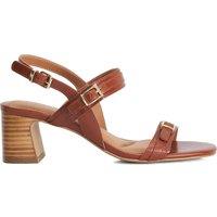 Dune London Leather Double Strap Buckle Sandals Tan