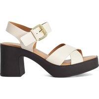 Dune London Leather Cross Strap Block Heel Sandals Blush