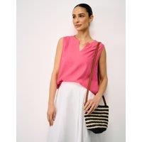 Crew Clothing Linen Rich Top QT Medium Pink