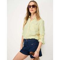 Crew Clothing Linen Rich Collared Shirt Lemon