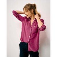 Crew Clothing Linen Rich Collared Shirt Medium Pink