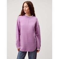 Monsoon Tipped Textured Oversized Jumper Lilac