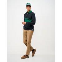 Crew Clothing Pure Cotton Wide Stripe Rugby Shirt Dark Navy Mix