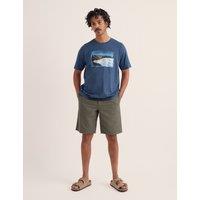 Seasalt Cornwall Pure Cotton Coast Graphic Crew Neck T-Shirt Medium Blue Mix