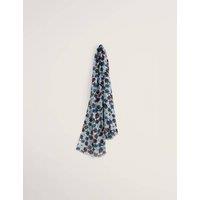Seasalt Cornwall Modal Rich Floral Scarf with Linen Blue Mix