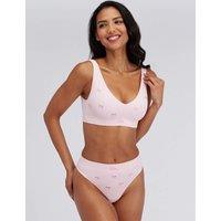 Boux Avenue Bow Embroidered Thong Pink Mix