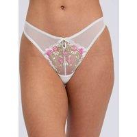 Boux Avenue Zinnia Embroidered Thong White Mix
