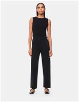 Whistles Mid Rise Barrel Leg Ankle Grazer Jeans Black