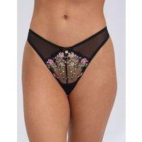 Boux Avenue Zinnia Embroidered Thong Black Mix