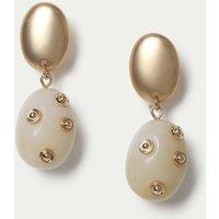 M&S Resin Stud Drop Earrings Gold