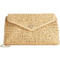 Dune London Raffia Chain Strap Clutch Bag Natural