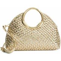 Dune London Woven Diamante Top Handle Grab Bag Gold