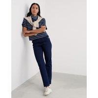 Seasalt Cornwall Cotton Rich Tapered Ankle Grazer Trousers Blue