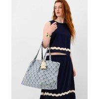 ACCESSORIZE Pure Cotton Shell Weekend Bag Blue