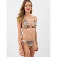 ACCESSORIZE Stitched Halterneck Triangle Bikini Top Neutral