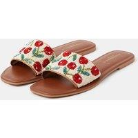 ACCESSORIZE Beaded Cherry Flat Mules Multi