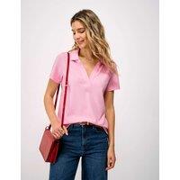 Crew Clothing Modal Rich Collared Notch Neck Polo Shirt Light Pink