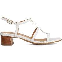 Dune London Ankle Strap Block Heel Sandals White