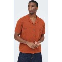 ONLY & SONS Embroidered Knitted Shirt Orange
