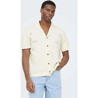 ONLY & SONS Embroidered Knitted Shirt Cream