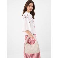 ACCESSORIZE Faux Leather Quilted Grab Bag Cream