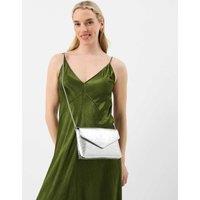 ACCESSORIZE Metallic Envelope Chain Strap Cross Body Bag Silver