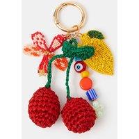 ACCESSORIZE Fruit Floral Beaded Bag Charm Keyring Multi